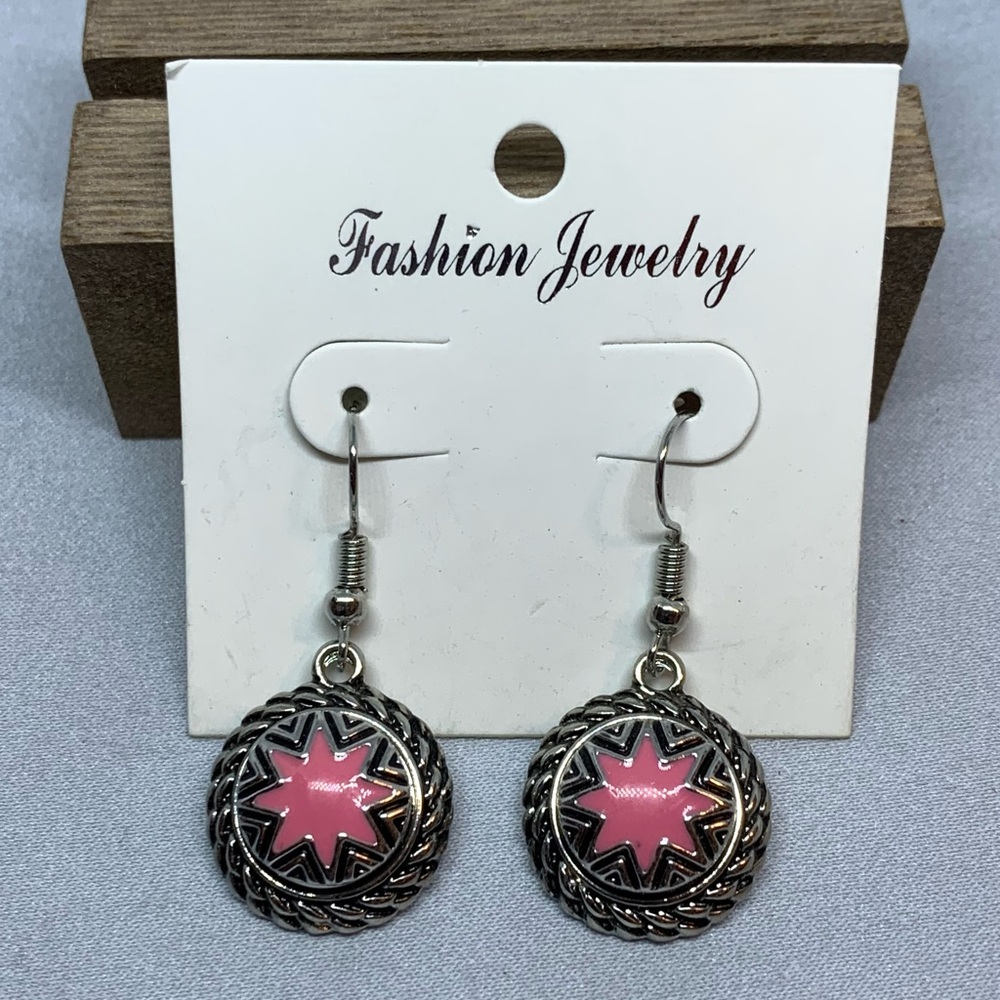 PETITE CHARM - Pretty in Pink - Petite Size Snap Button Earrings with 2 Charms